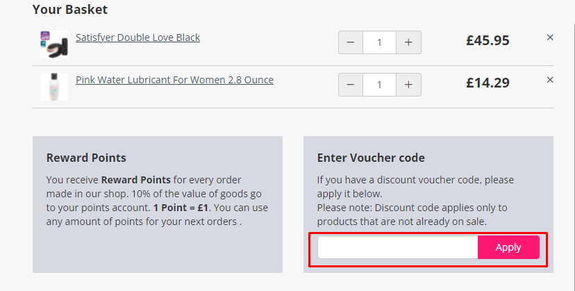 How do I use my Secrets Shop voucher code?
