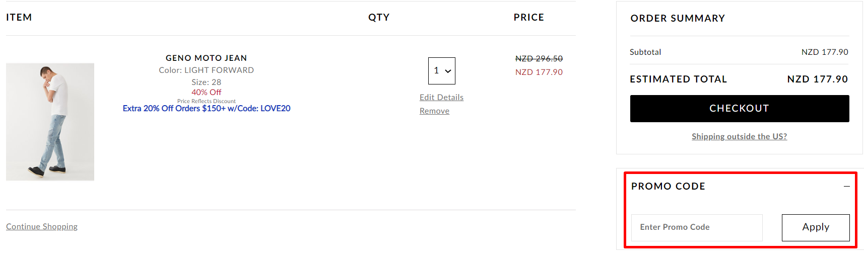 How do I use my True Religion promo code?