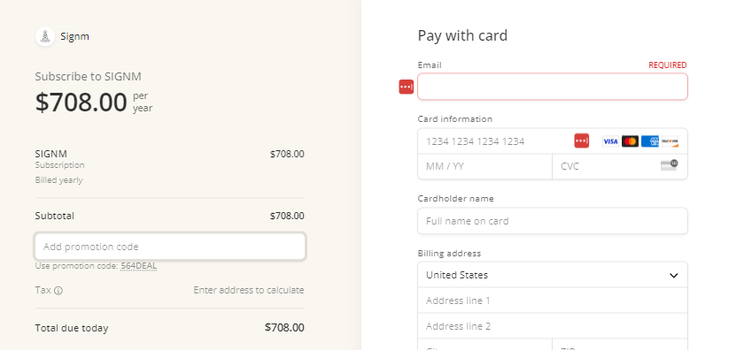 How do I use my Signm promo code?
