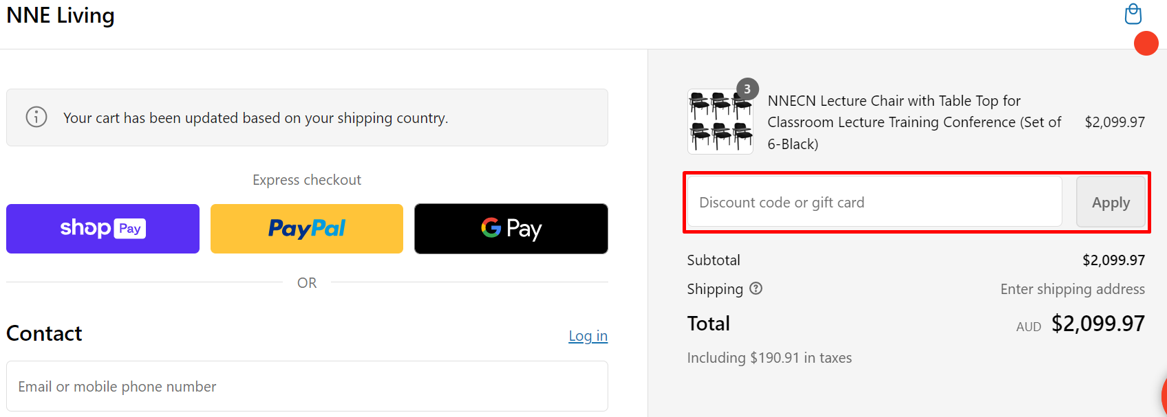 How do I use my NNE Living discount code?