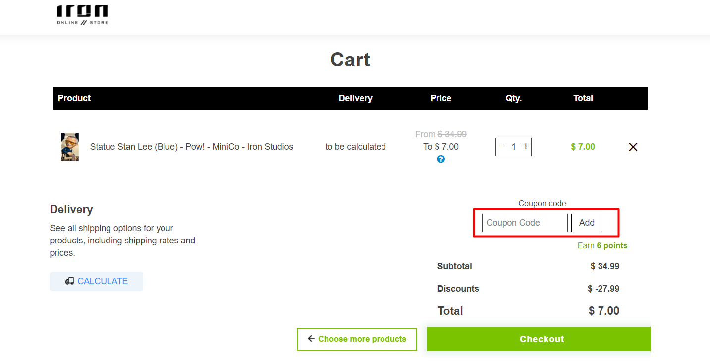 How do I use my Iron Studios coupon code?