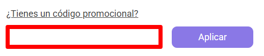 casilla para introducir el código de curiosite