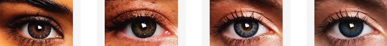 image showing different Hunt or Dye contact lens colours
