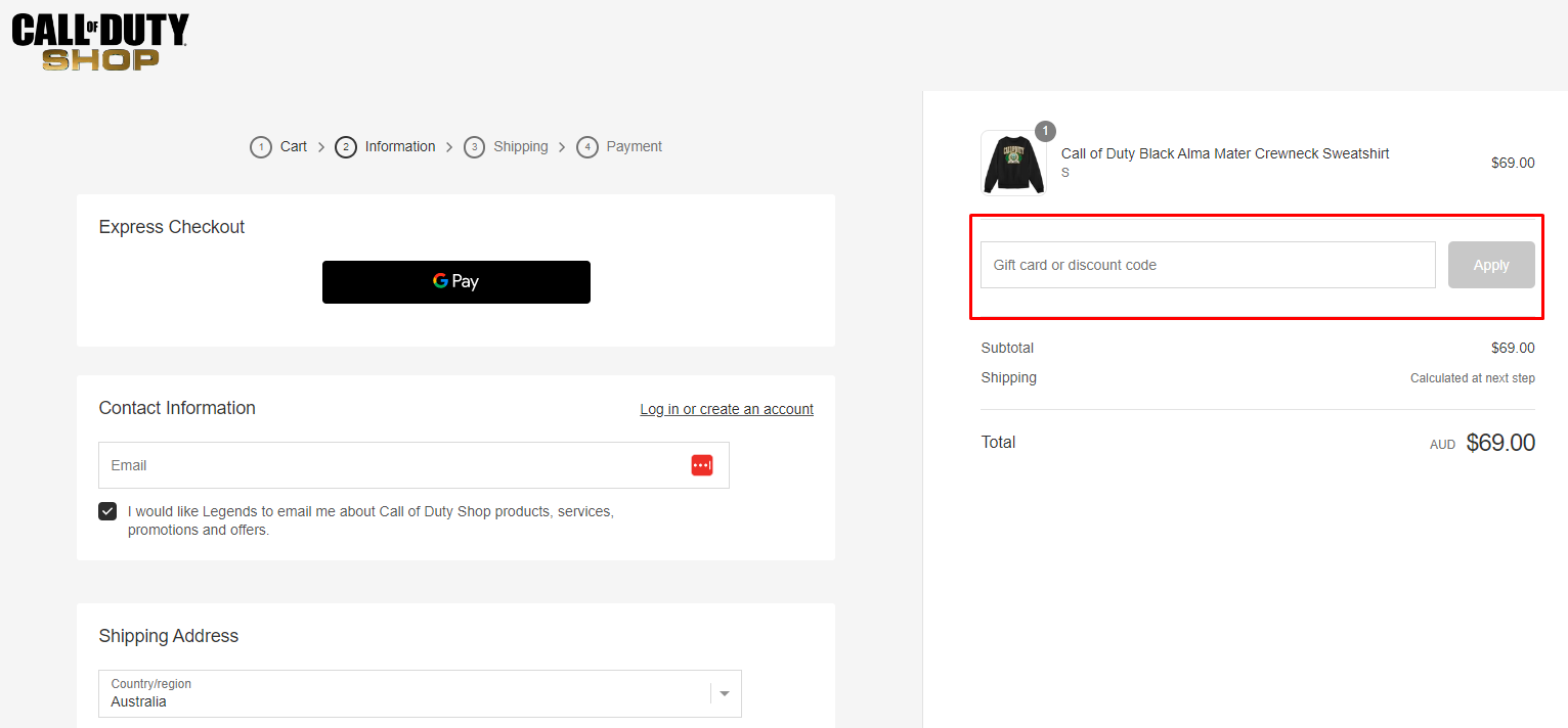 How do I use my Call of Duty Store discount code?