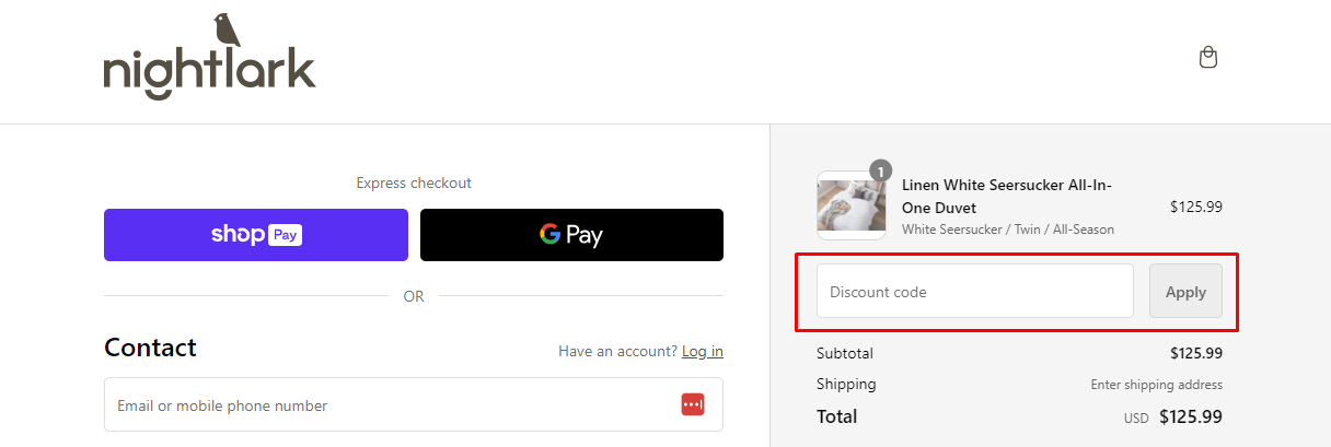 How do I use my Night Lark discount code?