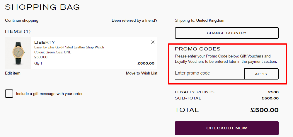LibertyLondon Checkout