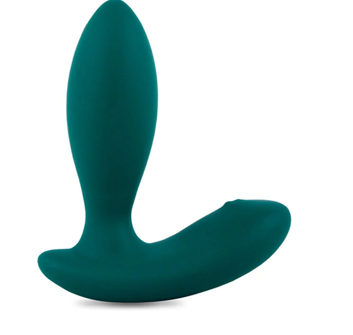 Green-coloured Vibio Rivera Thumping Butt Plug all on a white background