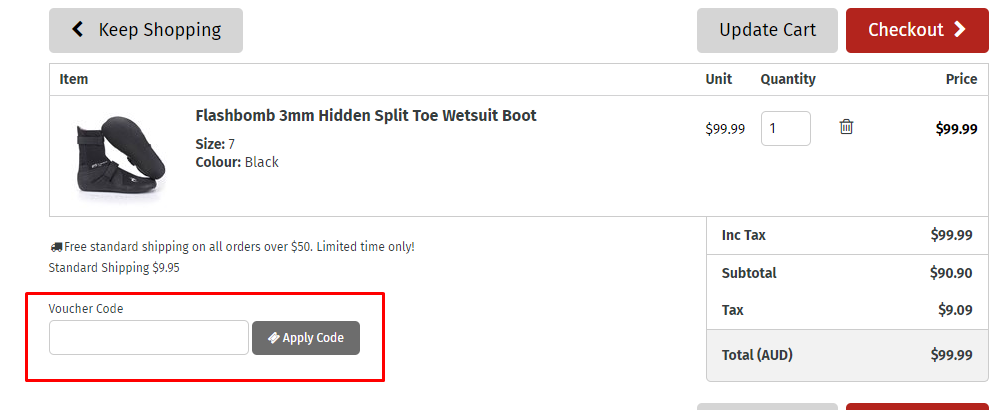 How do I use my Rip Curl voucher code?