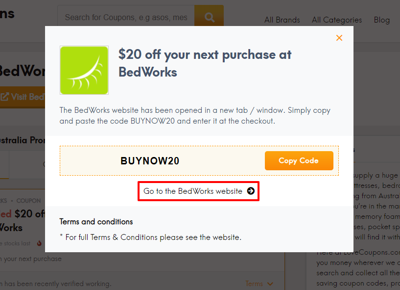 How do I use my BedWorks voucher code?