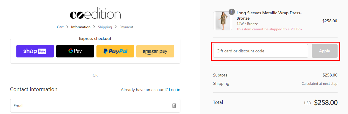 How do I use my CoEdition discount code?