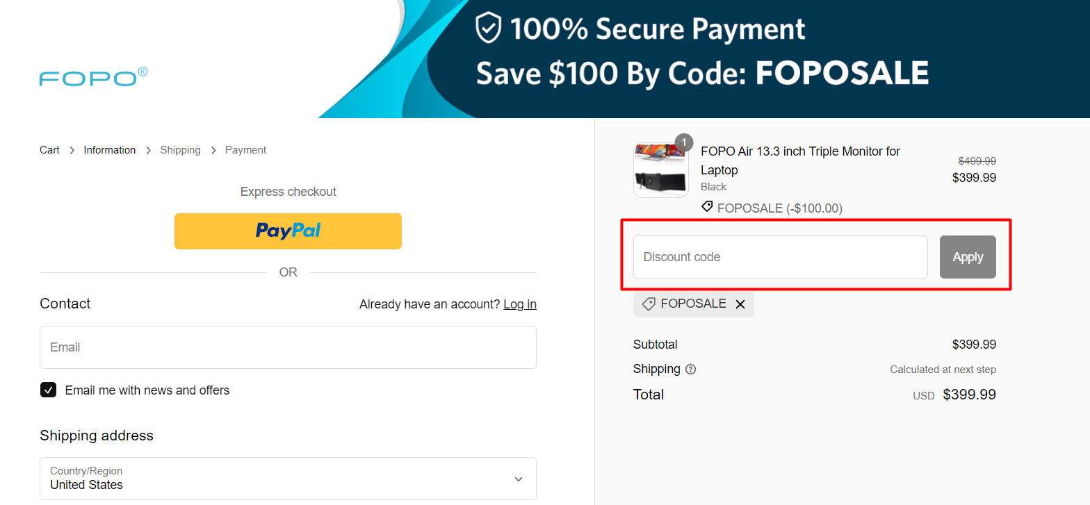 How do I use my FOPO discount code?
