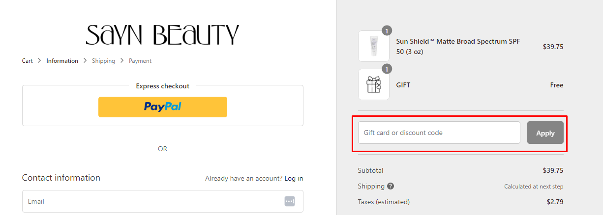 How do I use my Sayn Beauty discount code?