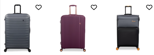 black, grey, and marroon luggage from it luggage store