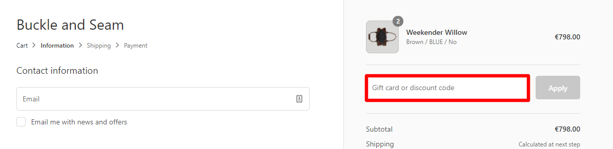 Buckle & Seam Discount Code