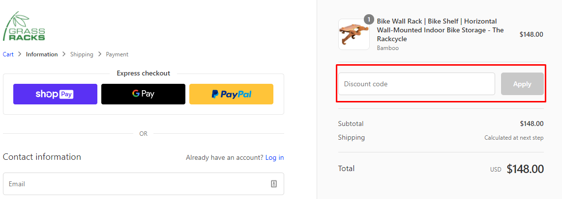 How do I use my Grassracks discount code?