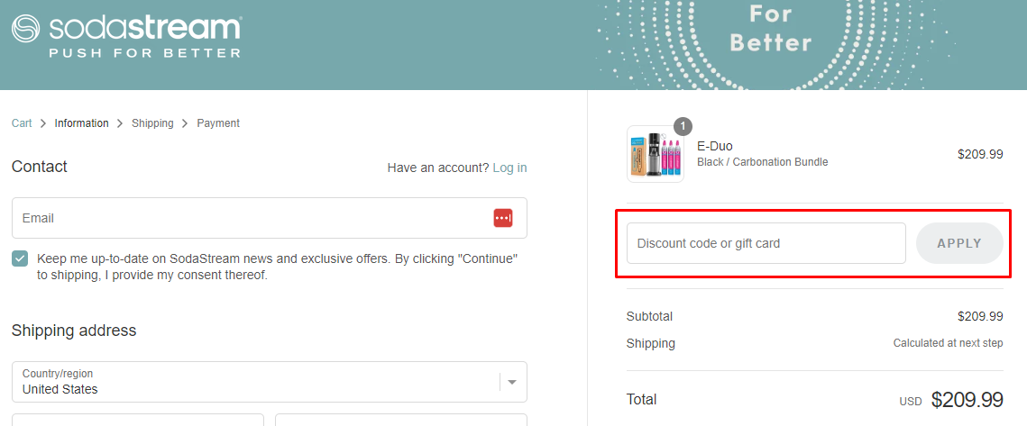 How do I use my SodaStream discount code?