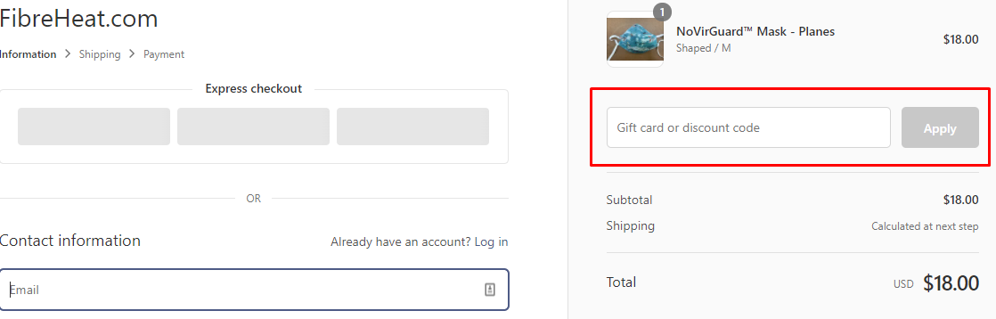 How do I use my FibreHeat discount code?