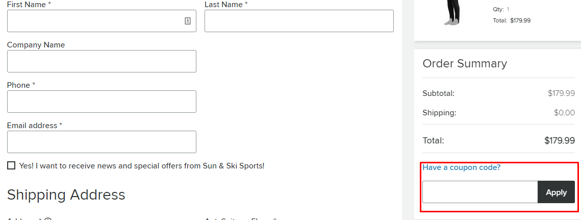 How do I use my Sun & Ski Sports discount code?