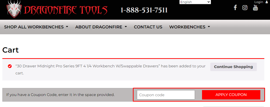 How do I use my Dragonfire Tools coupon code?