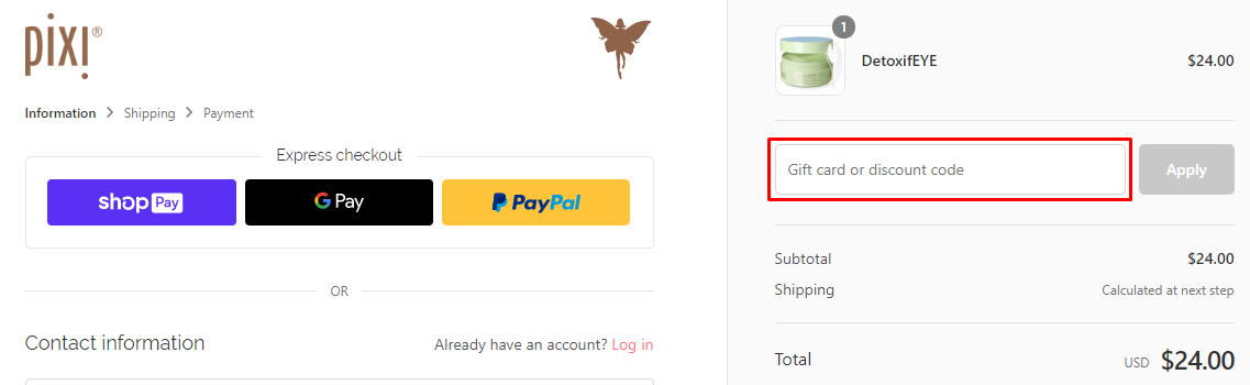 How do I use my Pixi Beauty coupon code?