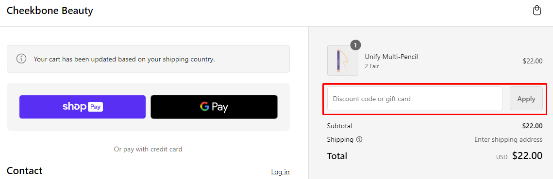 How do I use my Cheekbone Beauty coupon code?