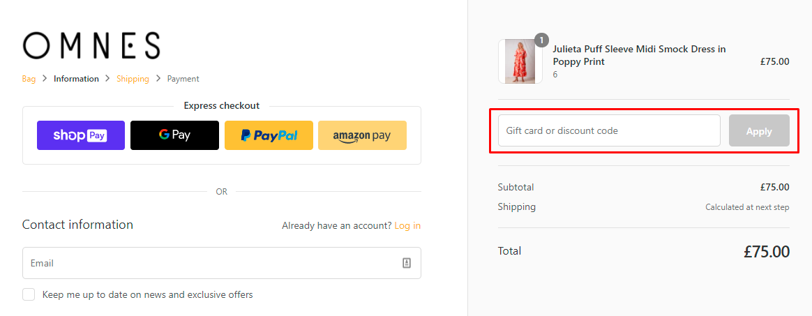 How do I use my OMNES discount code?