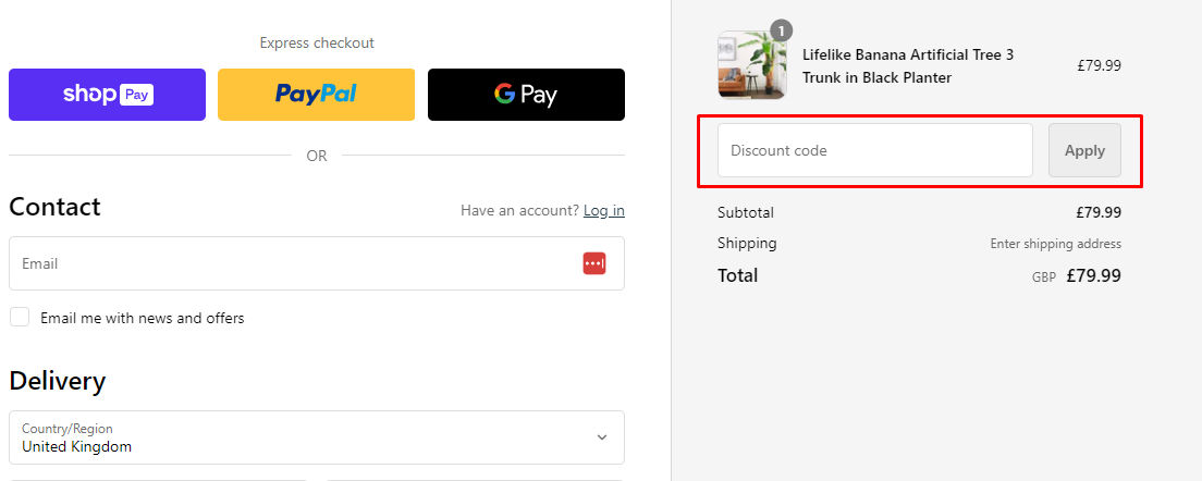 How do I use my Garden Sanctuary discount code?