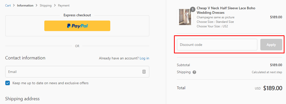 How do I use my Bridelily discount code?