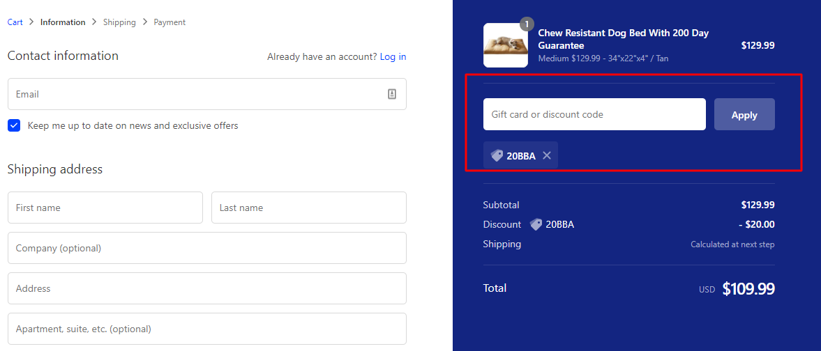 How do I use my Bully Beds discount code?