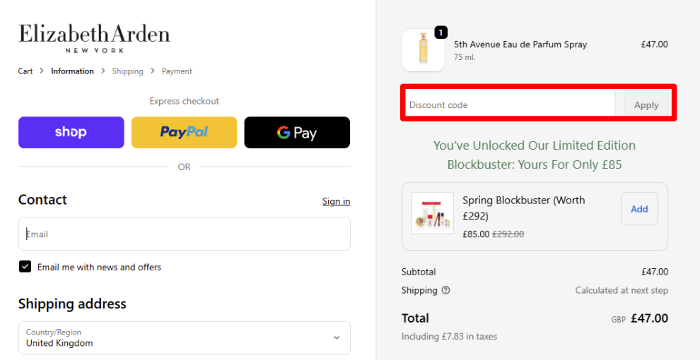 Paste your code and click 'Apply' to redeem your discount