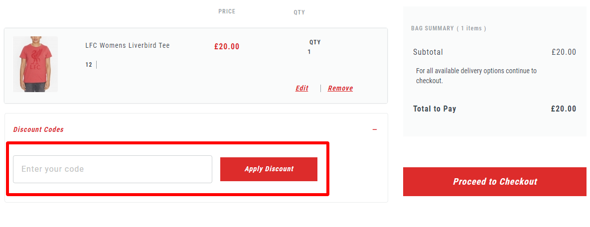 Liverpool FC Checkout