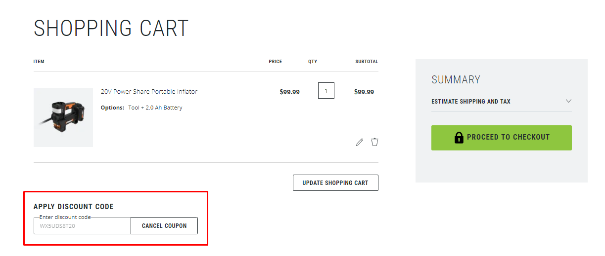 How do I use my Worx discount code?