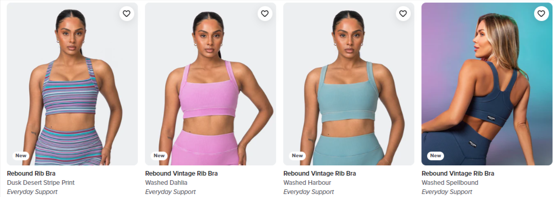 women wearing sports bras on a white background