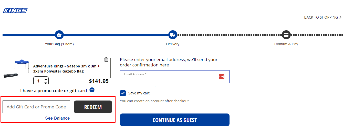 How do I use my Adventure Kings promo code?