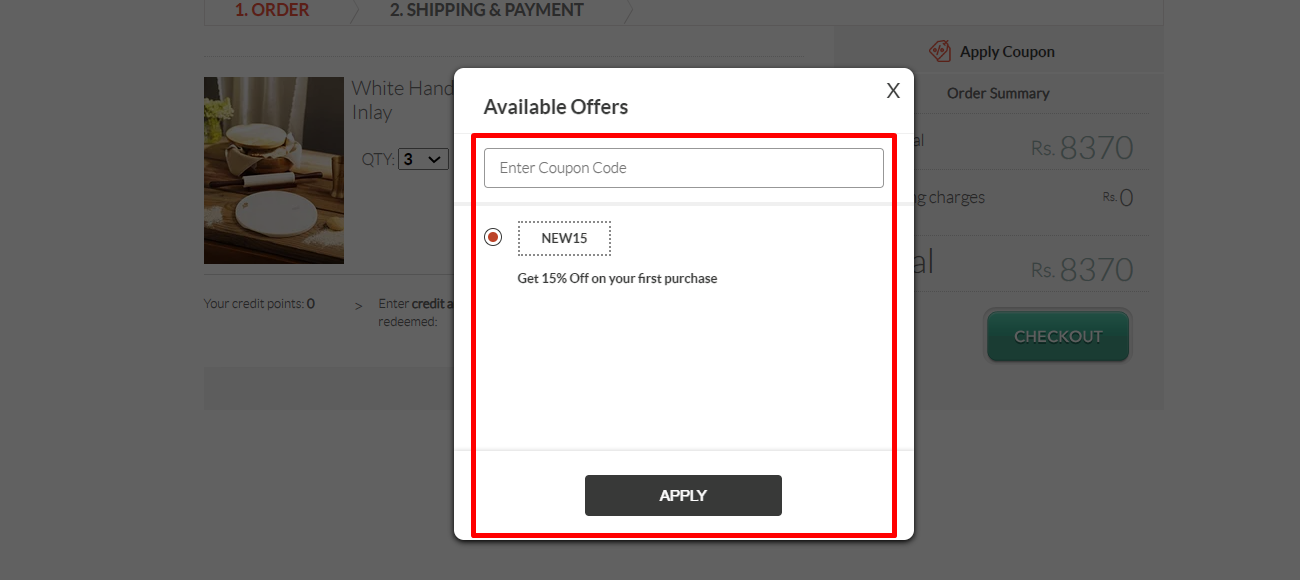 How do I use my Jaypore coupon code?