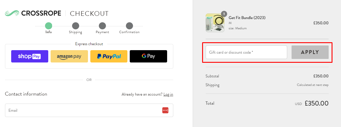 How do I use my Crossrope discount code?
