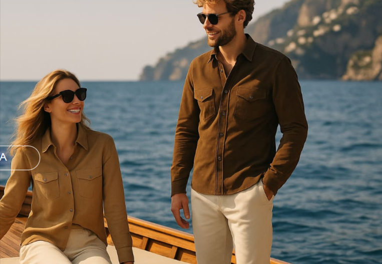 uomo e donna che indossano outfit D'Arienzo comprati con un codice sconto D'Arienzo