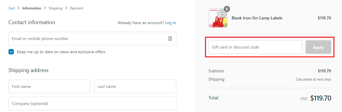 How do I use my CampBound.com discount code?