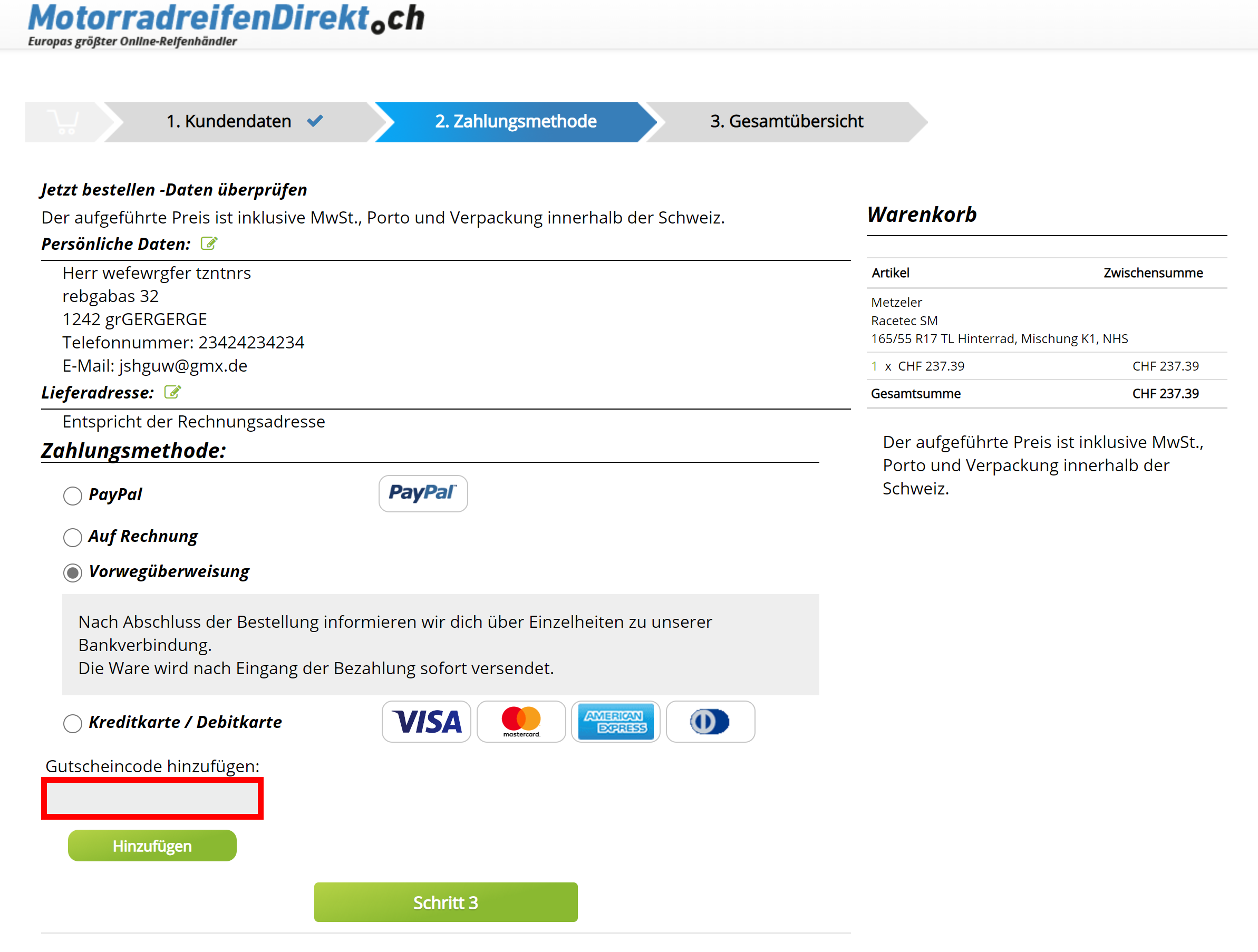 MotorradreifendirektCHcheckout
