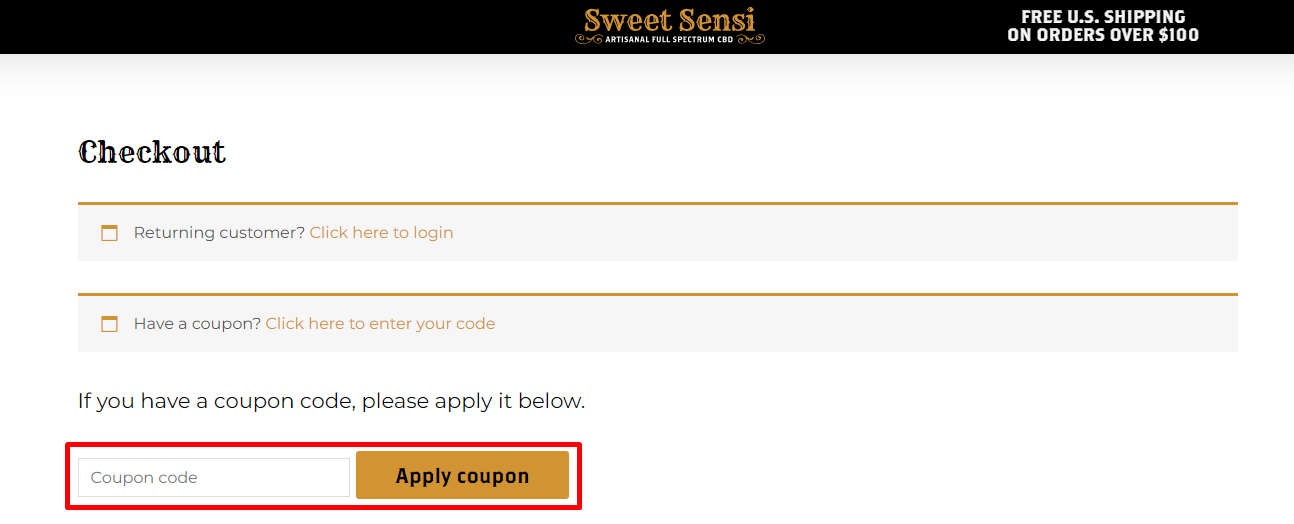 How do I use my Sweet Sensi coupon code?