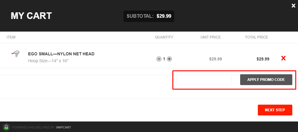 How do I use my EGO Fishing promo code?
