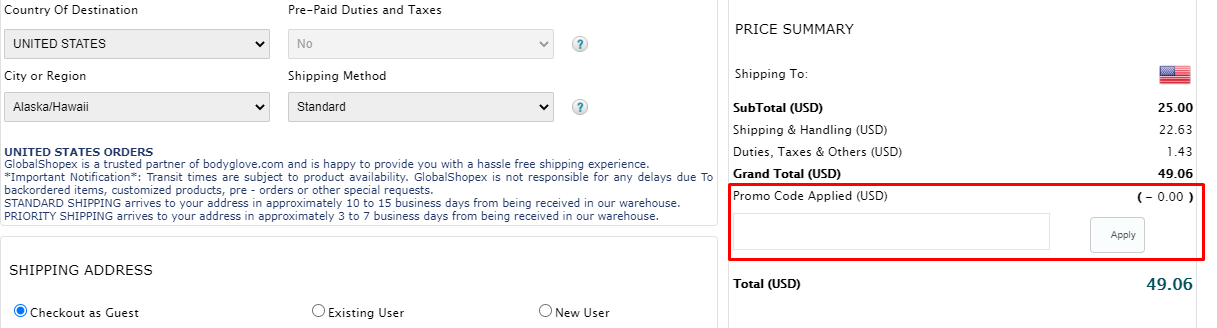 How do I use my Body Glove promo code?