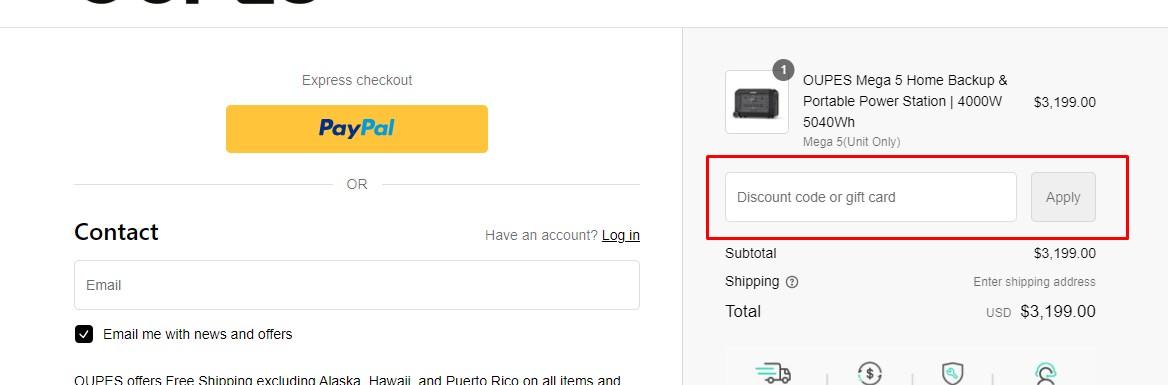How do I use my Oupes discount code?