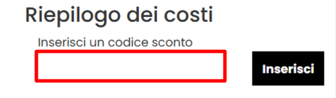 carrello del sito ufficiale Hinnovation dove poter inserire un codice sconto Hinnovation