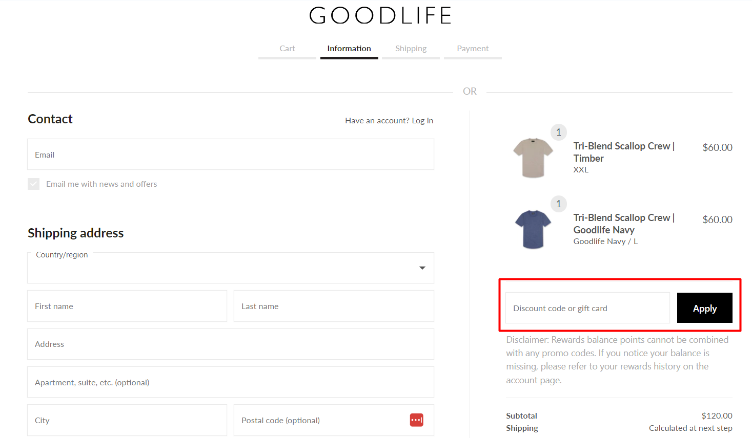 How do I use my Goodlife discount code?