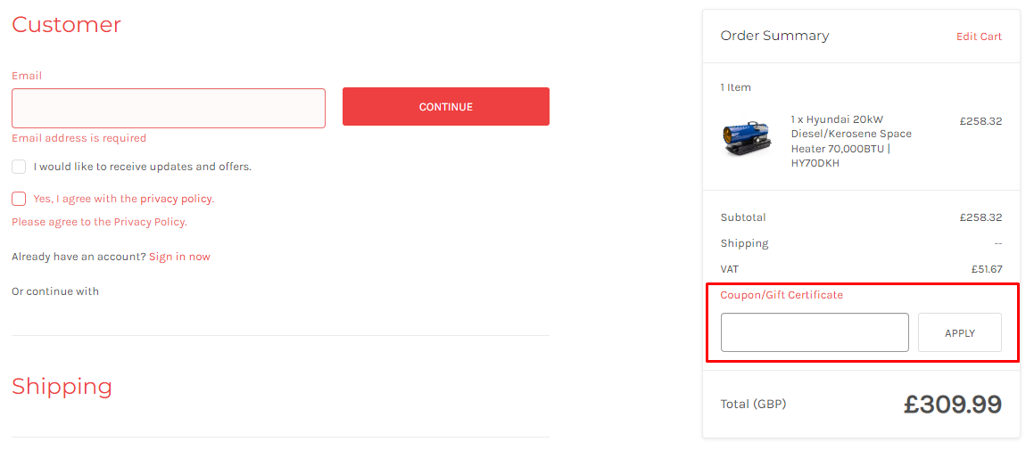 How do I use my The Power Site coupon code?