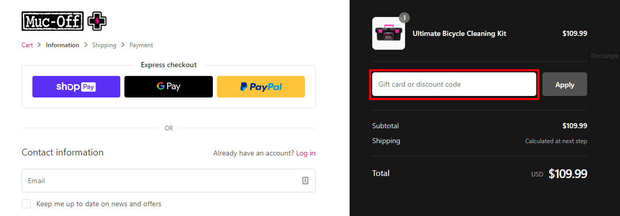 Discount Code