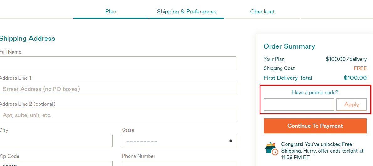 How do I use my Splendid Spoon promo code?