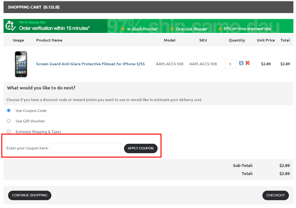 How do I use my PhonePartWorld coupon code?
