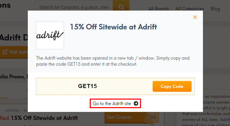 how to use Adrift discount code?
